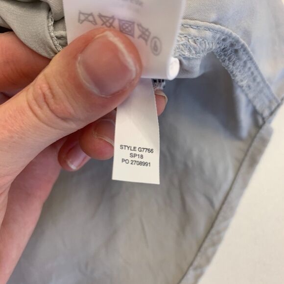 J.Crew Silk Shirt Womens 0 Silver 2011 Blythe Long Sleeve Button Front Pockets - Picture 9 of 11